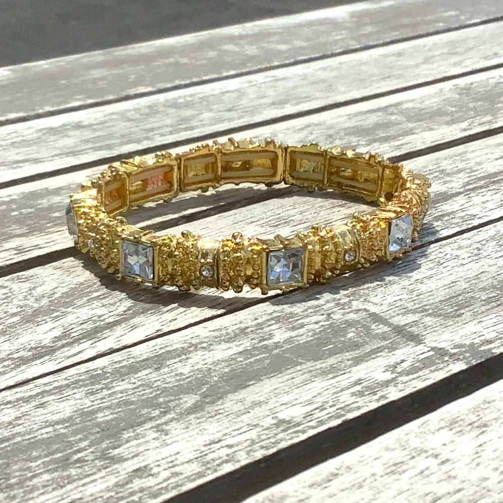 Bracelet, gold color, stretchable